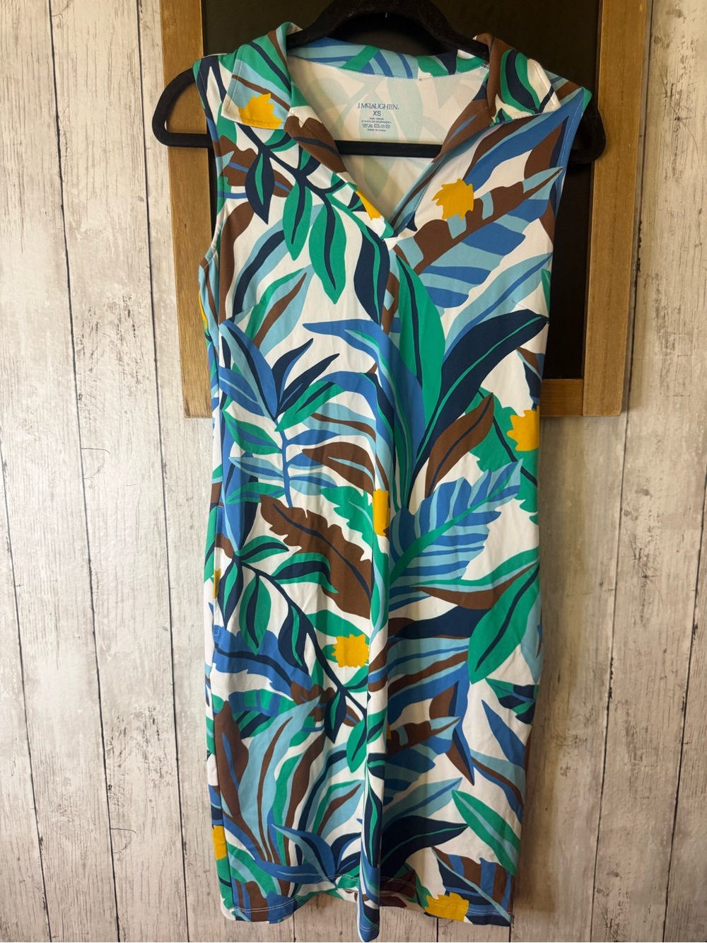 NWT J. McLaughlin Ayla Dress White Multi UPD 50 Jungle Jewel Size XSmall